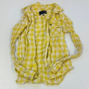 Hurley Yellow and White Checkered Shirt